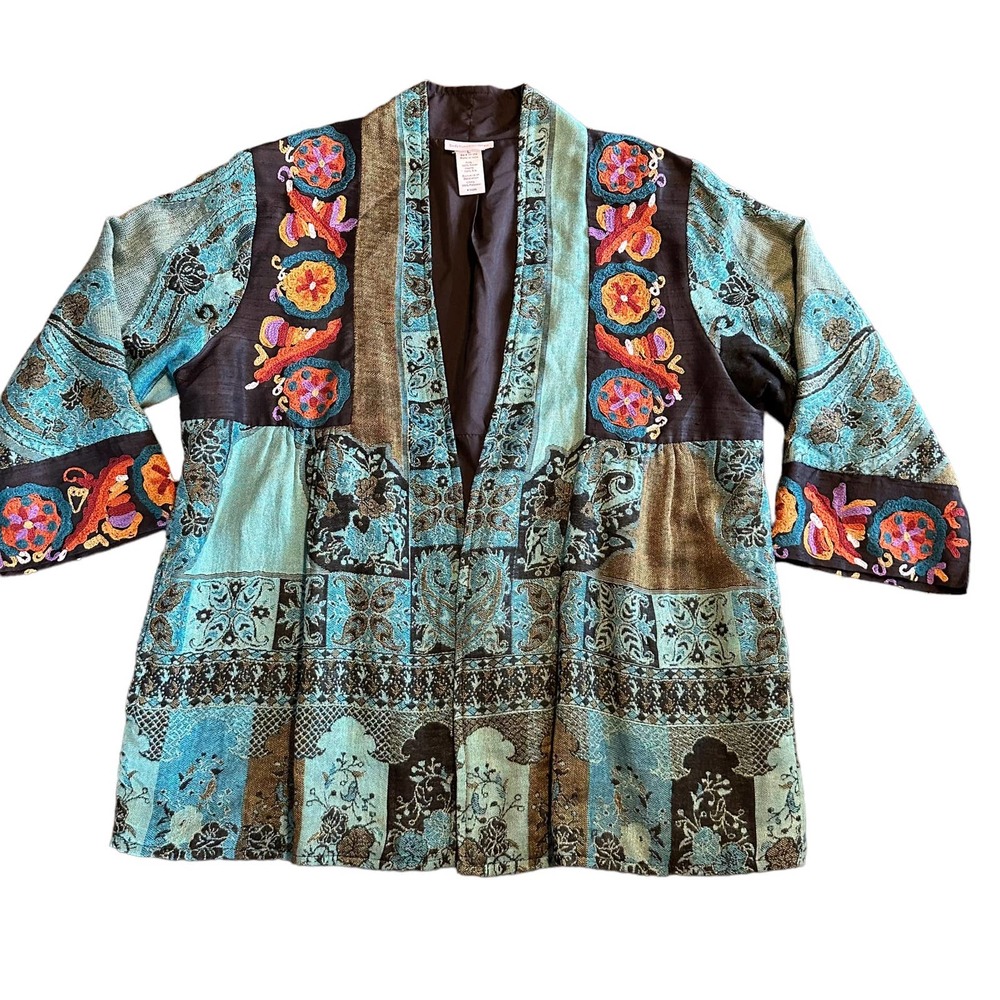 Soft Surroundings Multicolor Embroidered Jacket